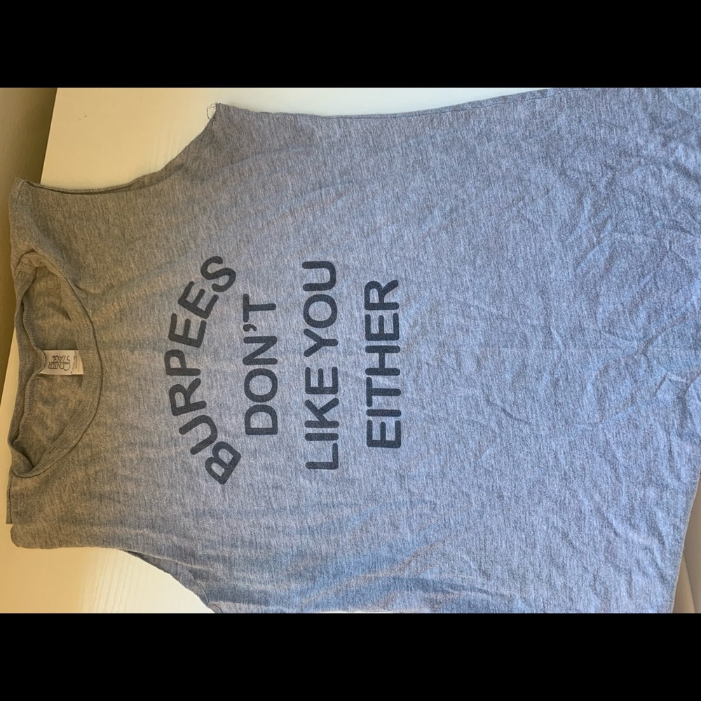 Burpees Don’t Like You Either Gym Tank Sz Medium